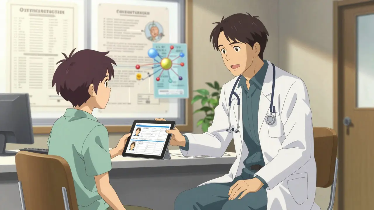 Healthcare provider coaching an empowered patient with health records