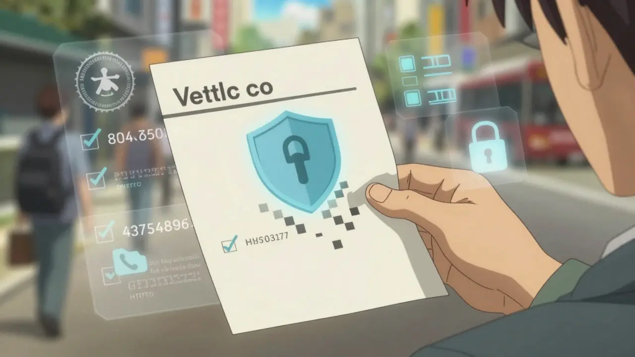 Surreal image of prescription dissolving into security icons for safe online buying